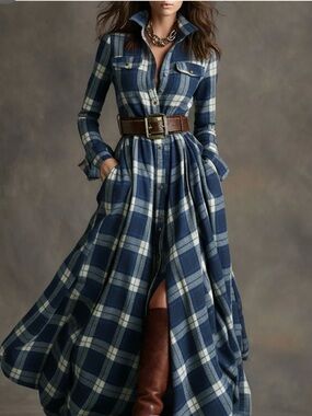 Felicity Navy Button Front Maxi dress